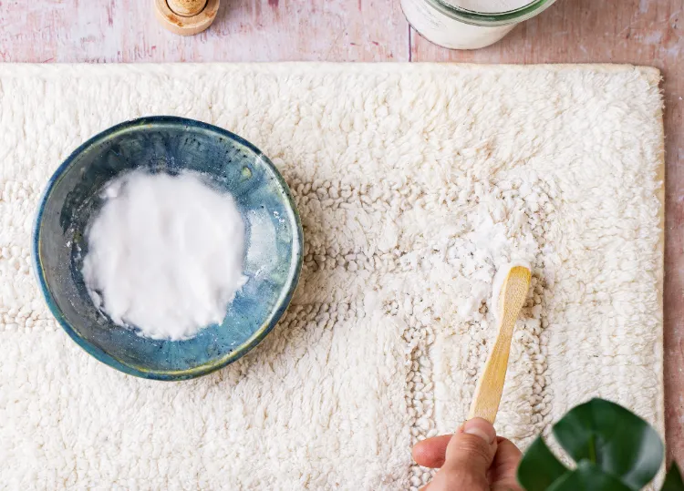 cleaning rugs with baking soda