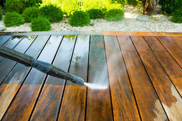 cleaning stains on wood decks baking soda tips