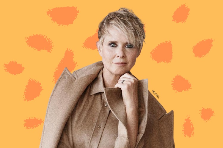 cynthia nixon layered pixie long side swept bangs women over 60 rejuvenating hairstyle summer 2023