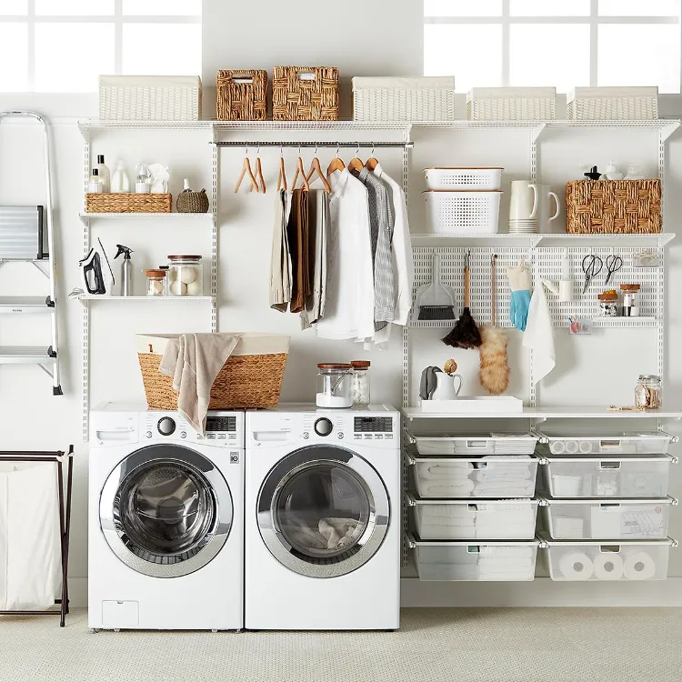 drawers organize the laundry room properly