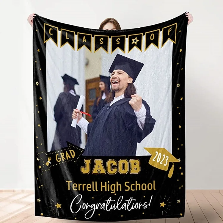 graduation gift ideas for boys 2023 college university men affordable personalized blanket