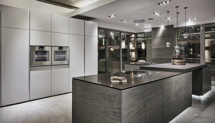 gray luxury kitchen frameless cabinets interior designs 2023