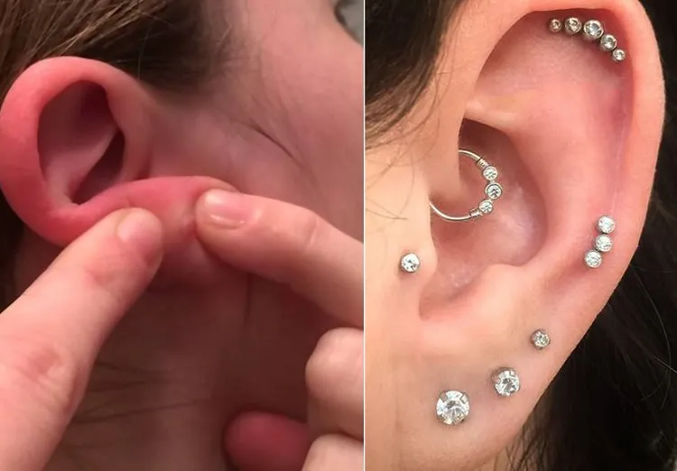 how to clean infected ear piercing with salt water