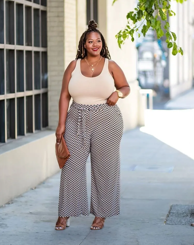 how to style plus size wide leg pants for summer