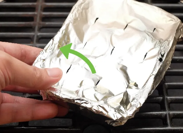 how to use gas grill as a smoker make a ball or packet from aluminum