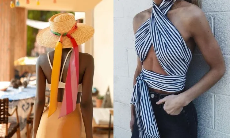 how to wear a long scarf top straw hat