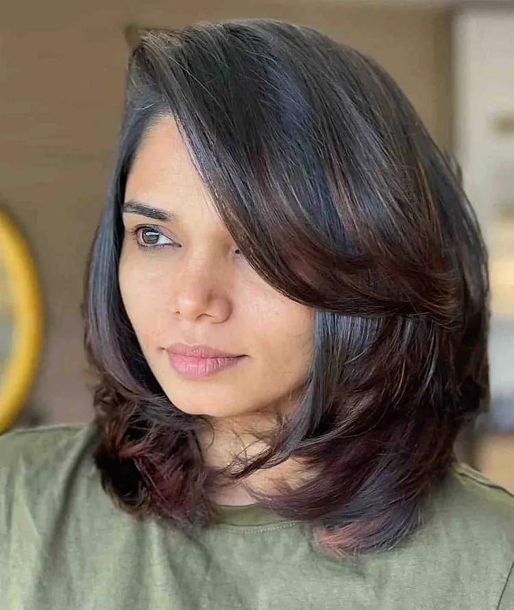 medium to short layered hairstyles for thick hair