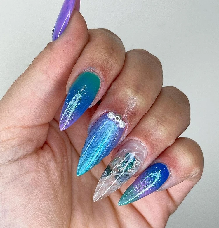 mermaid nail art designs