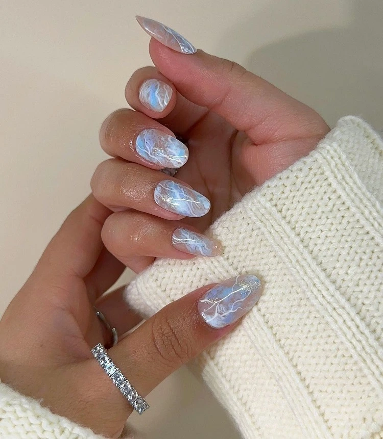 mermaid nails acrylic almond shape inspo manicure 2023