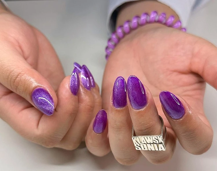 mermaid nails color purple