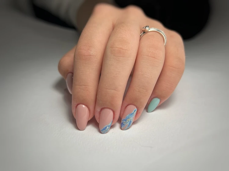 ocean nails mermaid manicure blue trends 2023