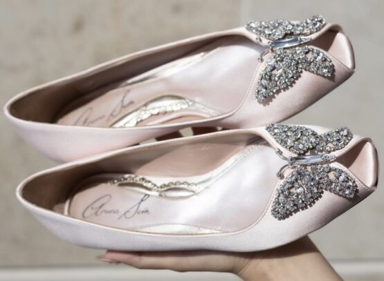 open toe ballet flats with rhinestones 2023 shoes trends