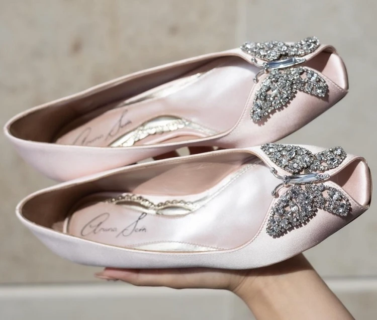 open toe ballet flats with rhinestones 2023 shoes trends