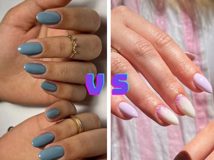 oval vs almond nail shape 2023 summer trends