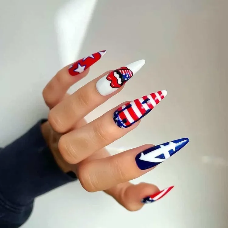 patriotic 4th of july nails 4th of july nail designs for long nails