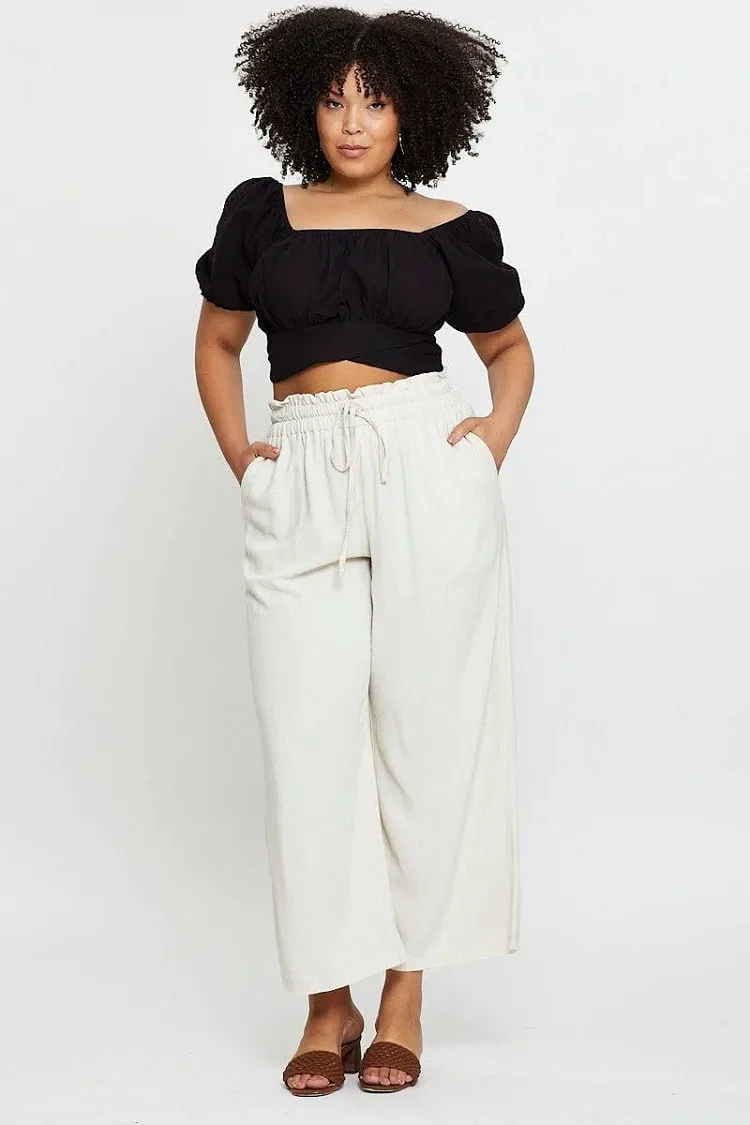 plus size high waisted wide leg pants