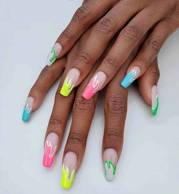pride month nails coffin