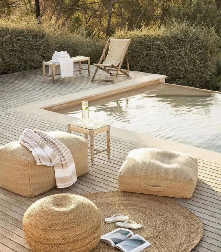rattan ottomans simple ibiza style garden furniture inspo ideas summer 2023