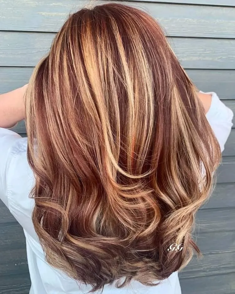 red blonde and brown highlights