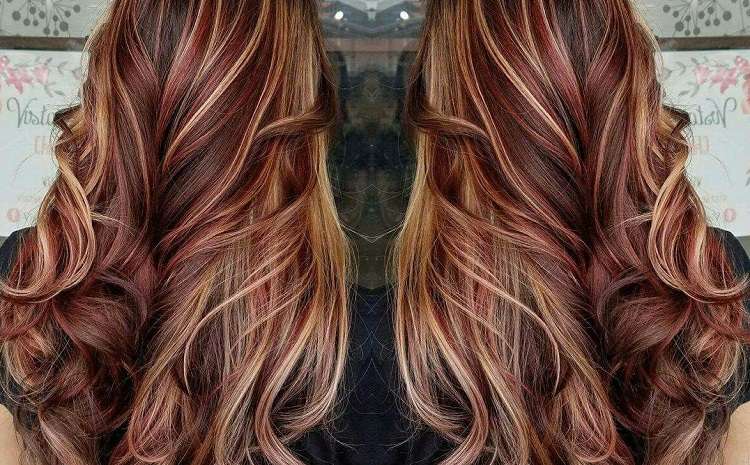 natural red and blonde highlights