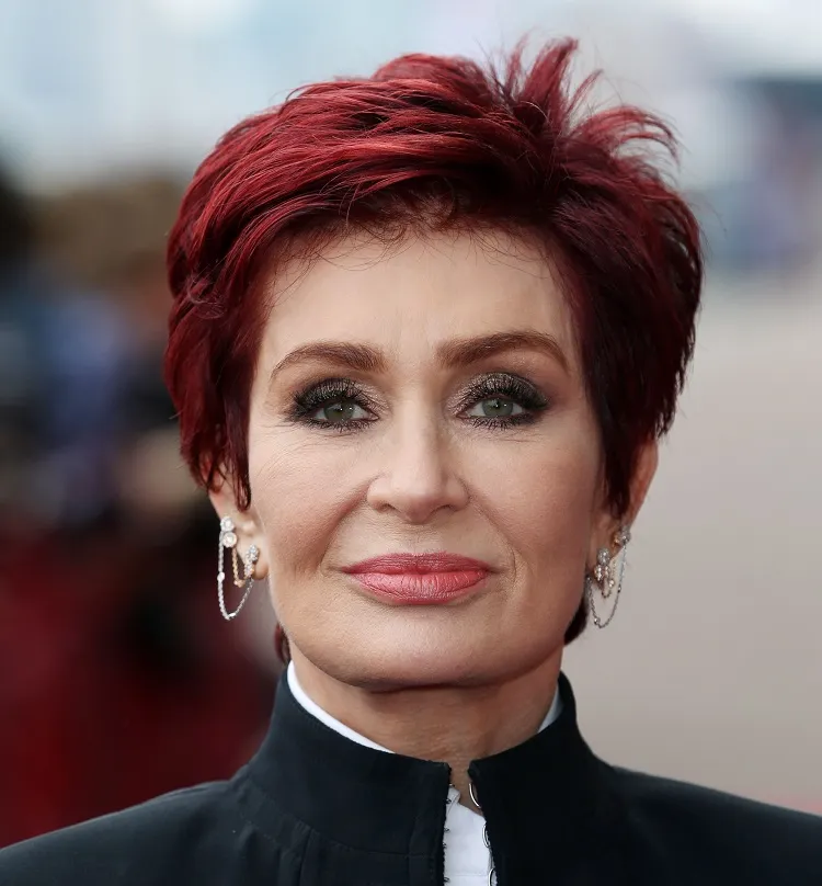 sharon osbourne edgy pixie haircuts for women over 60 red hair trendy short summer hairstyles 2023