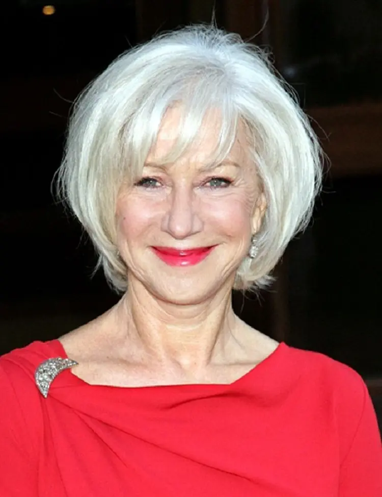 short bob hairstyles for women over 60 with white hair