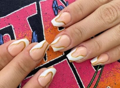 short coffin shaped nail designs summer 2023