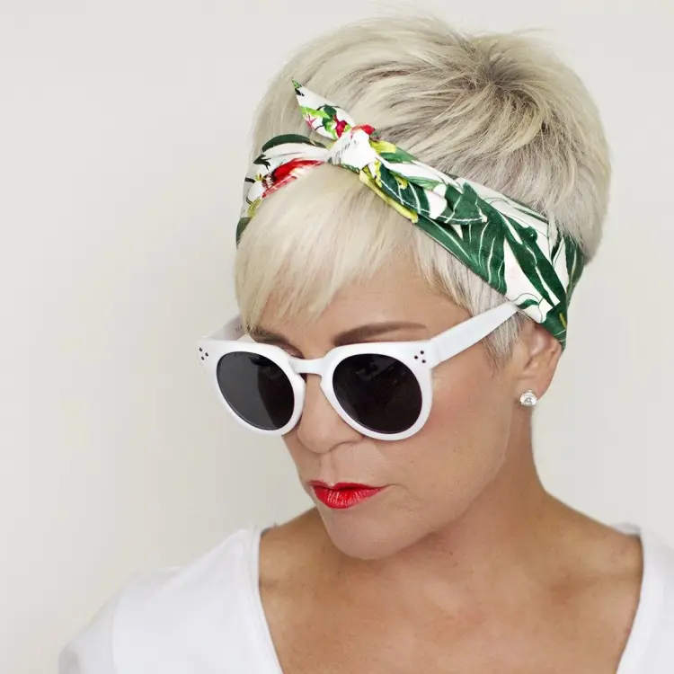 short hairstyle for mature women pixie with headband