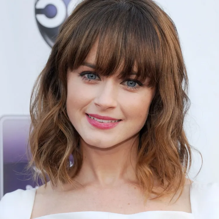 short to medium hair with bangs