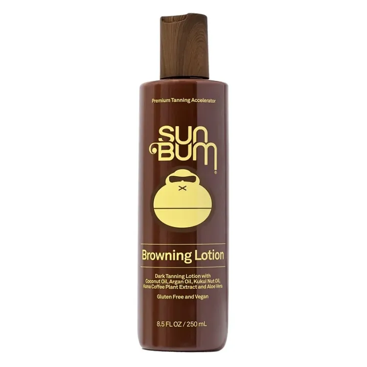 sun bum browning lotion sensitive skin best tan accelerator 2023 coconut argan kukui nut oil kora coffee extract aloe vera