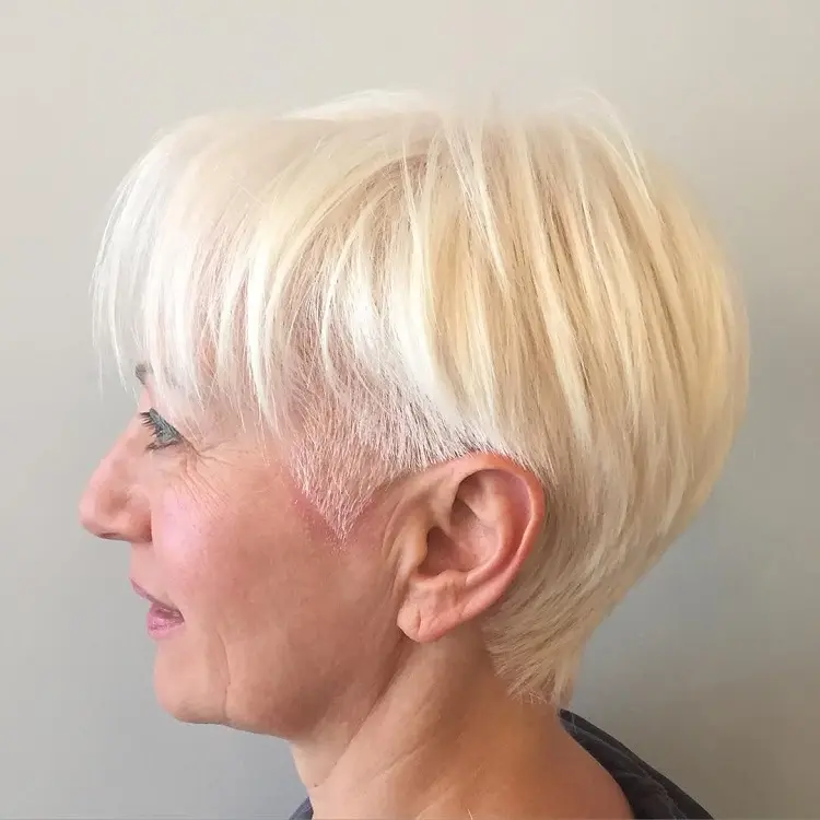 undercut bob hairstyle over 50 for thin hair styling tips 2023