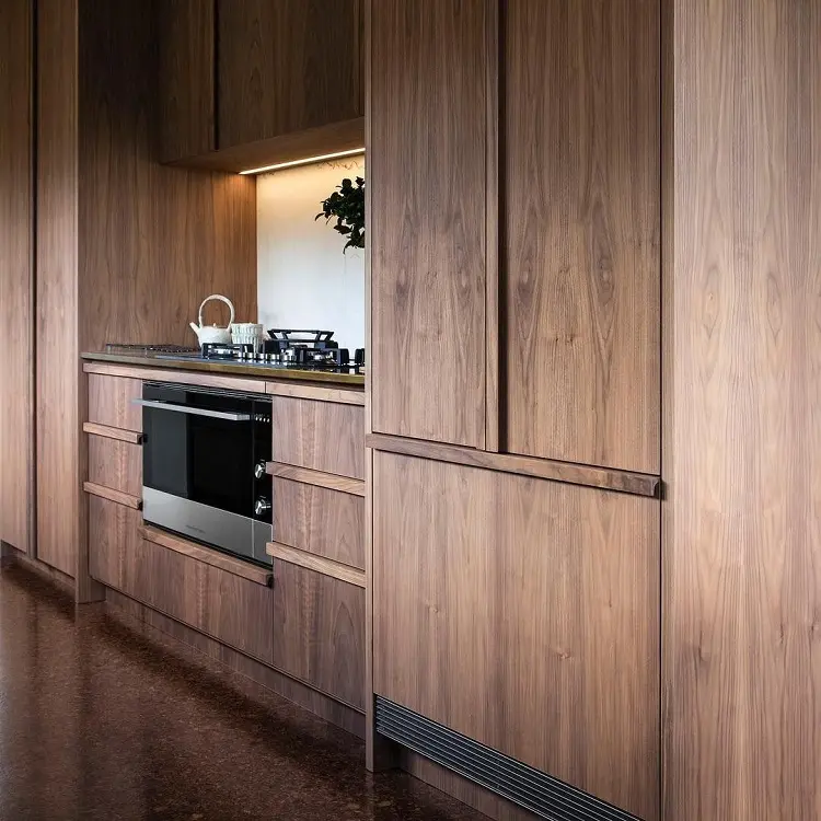 walnut frameless kitchen cabinets interior design trends 2023