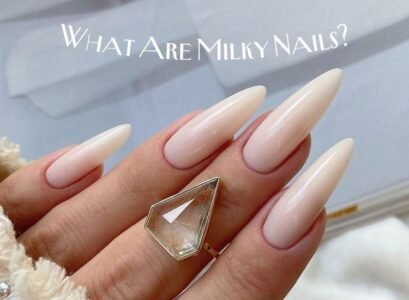 what are milky nails almond long shape manicure