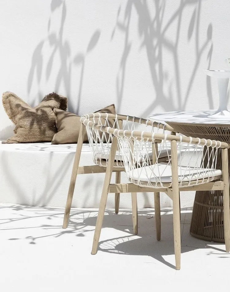 white beige organic natural fabrics minimalist decor ibiza style garden furniture ideas