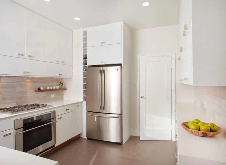white frameless kitchen cabinets 2023 interior design trends