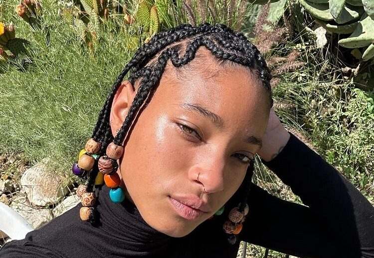 willow smith new beaded cornrows summer hairstyle inspiration 2023