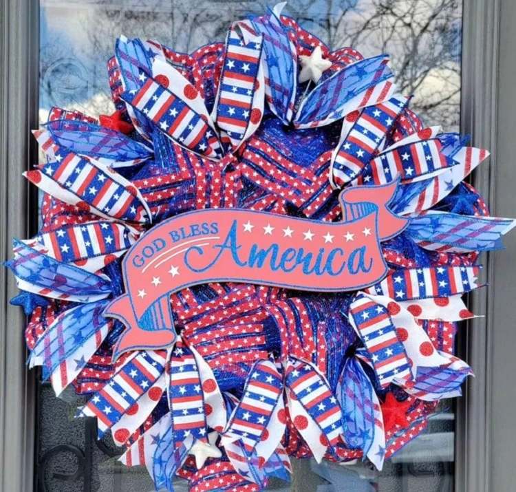 4th of july wreath diy decoration ribbons