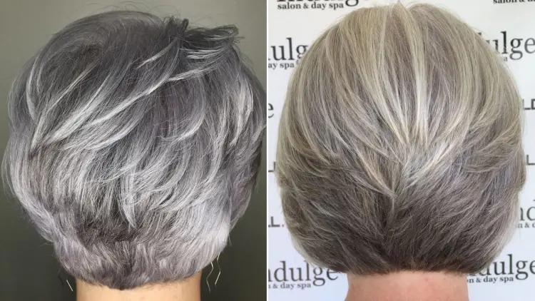 gray balayage for women over 60 to hide white hair