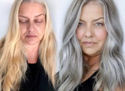 gray balayage for women over 60 to look younger and hide gray hair