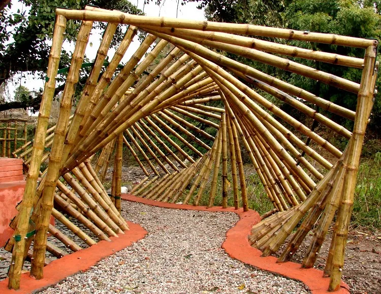 bamboo arch diy garden arch trellis natural and ecologial