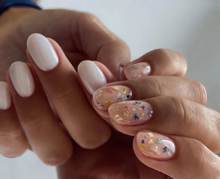 beautiful wedding nails ideas floral wedding manicure