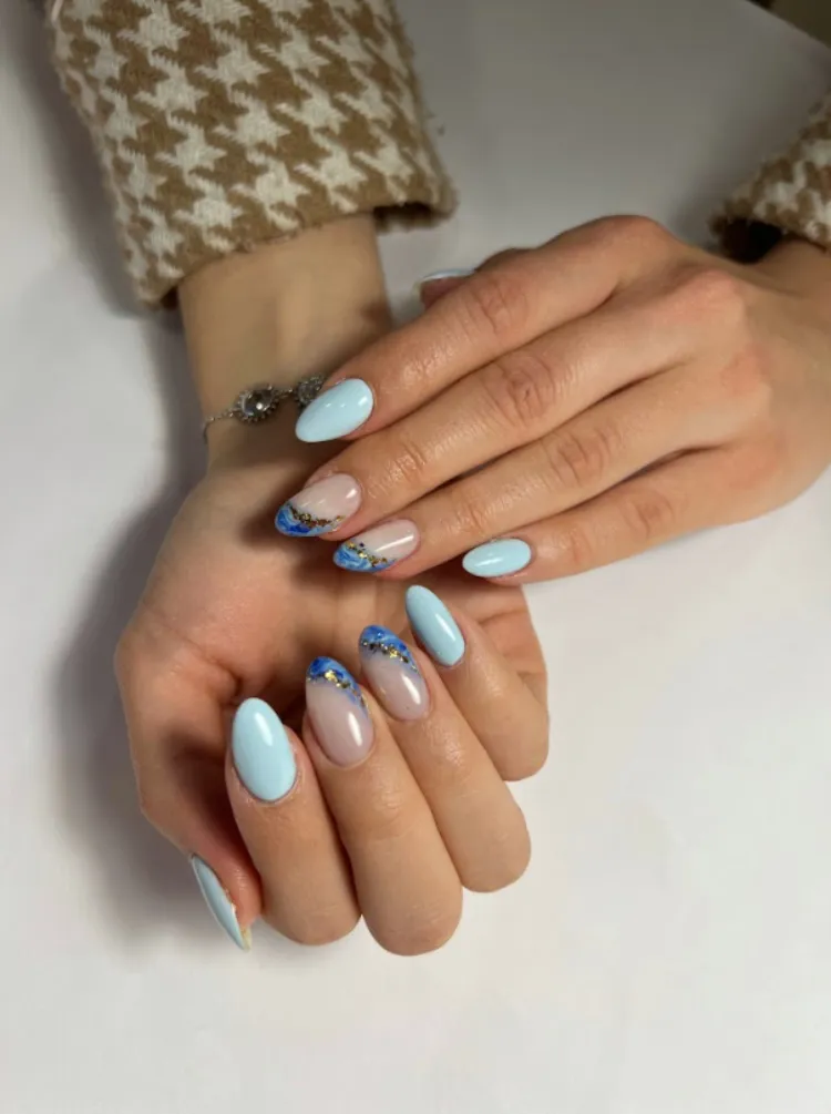 blue ocean nails july 2023 summer manicure ideas
