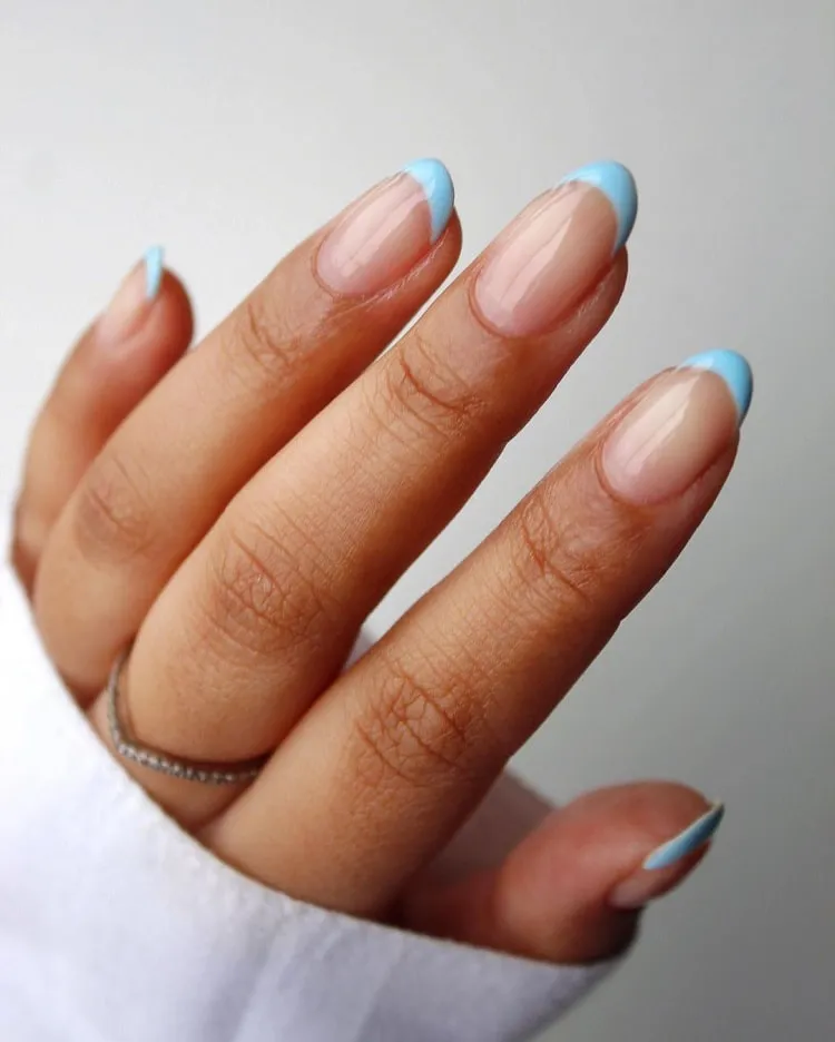 blueberry milk french nail tips