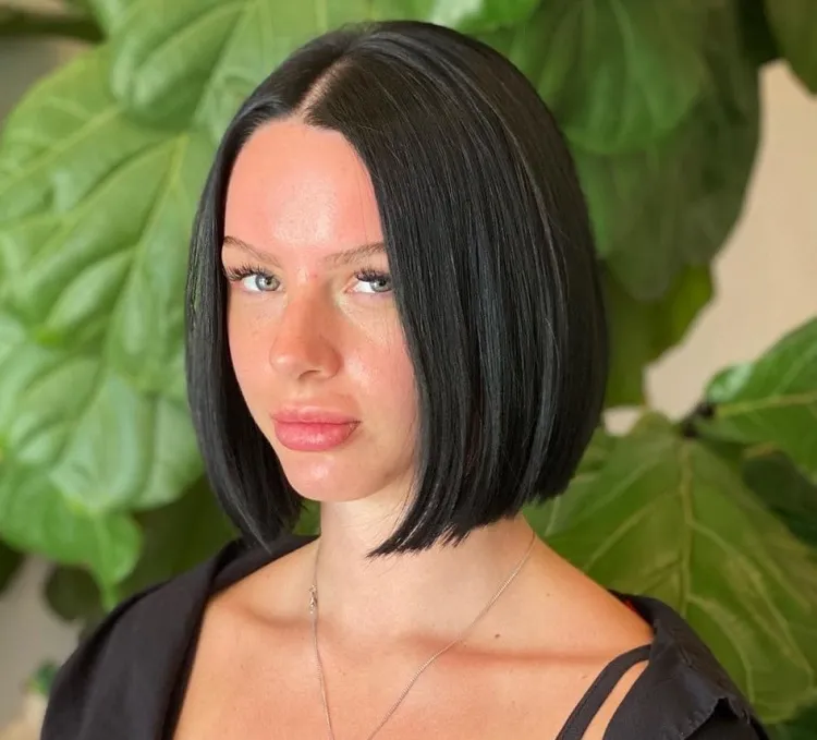 blunt box bob haircut for straight hair