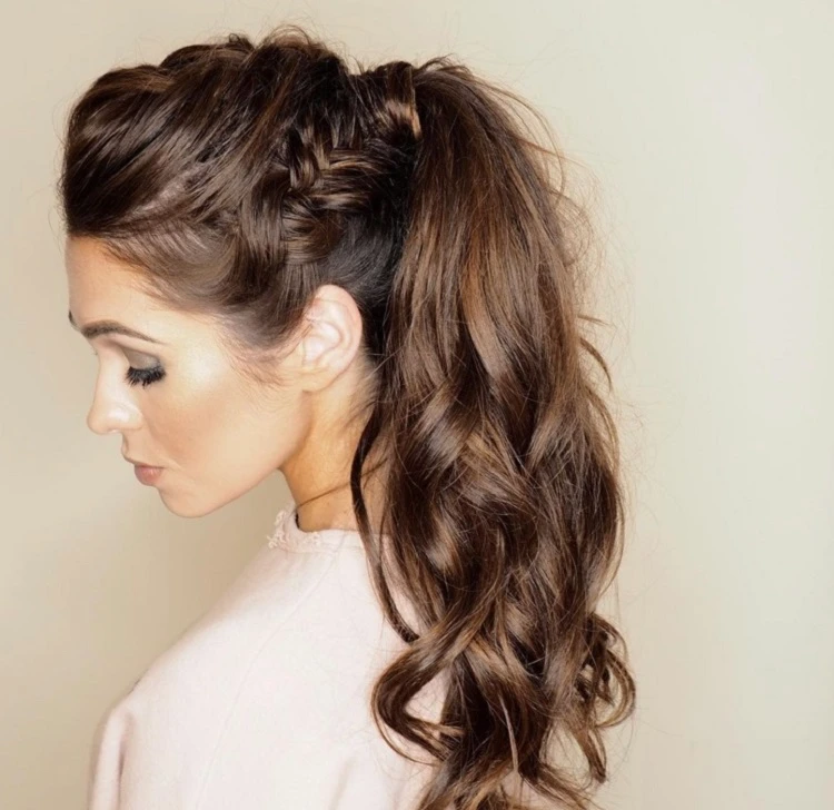 braided high ponytail hairstyles for curly hair