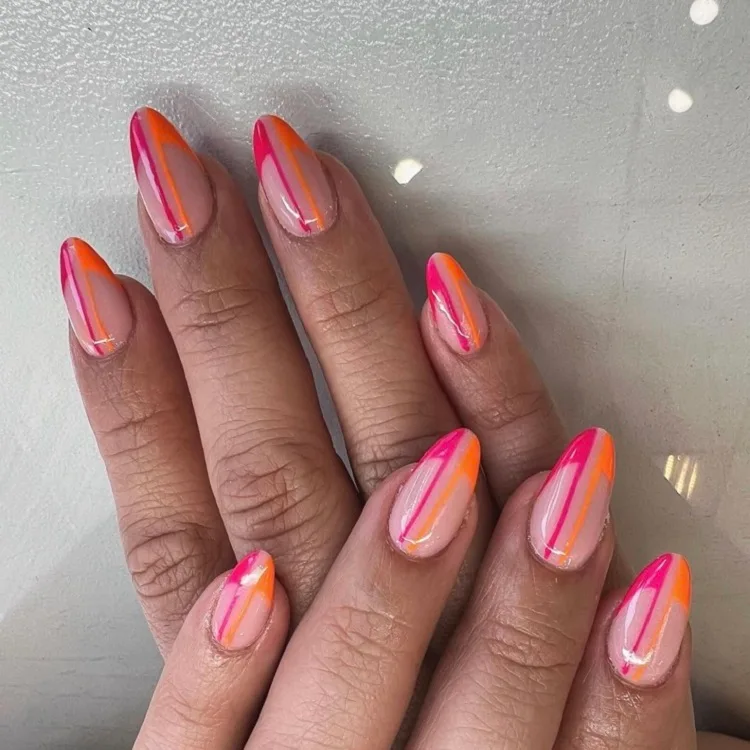 bright summer almond shaped nails over 50