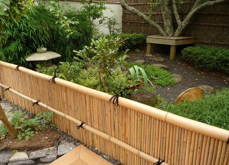 cheap backyard privacy fence ideas low bamboo fence