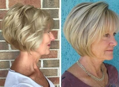 choppy bob haircut for women over 60 2023