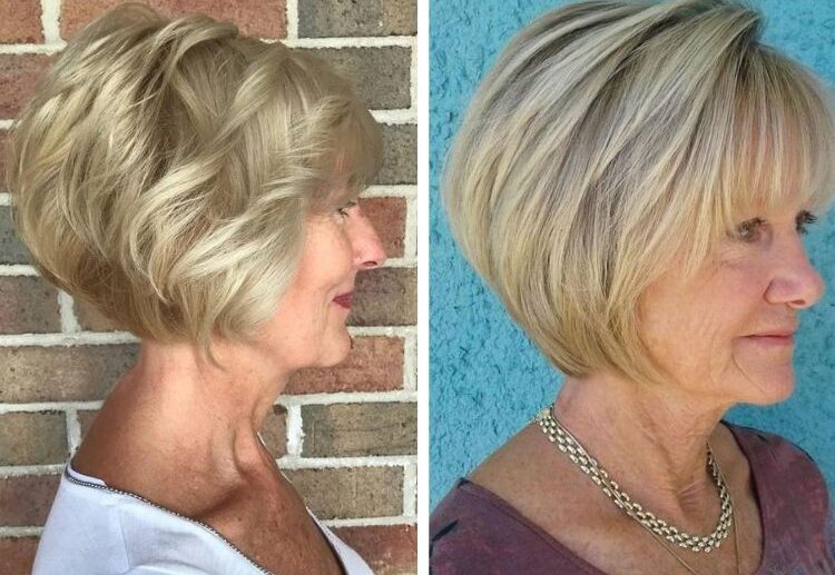 choppy bob haircut for women over 60 2023