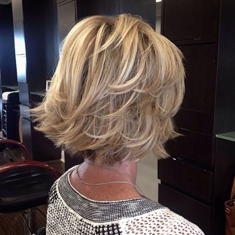 choppy bob haircut for women over 60 with layers